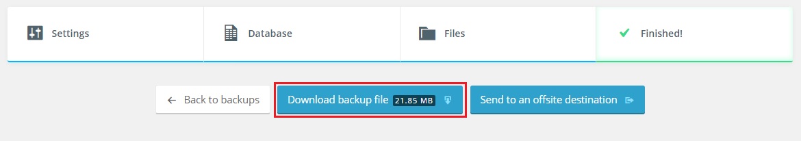BackupBuddy: Step 2 download the backup
