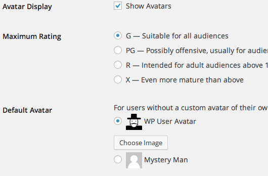 Wp User Avatar: Avatars options