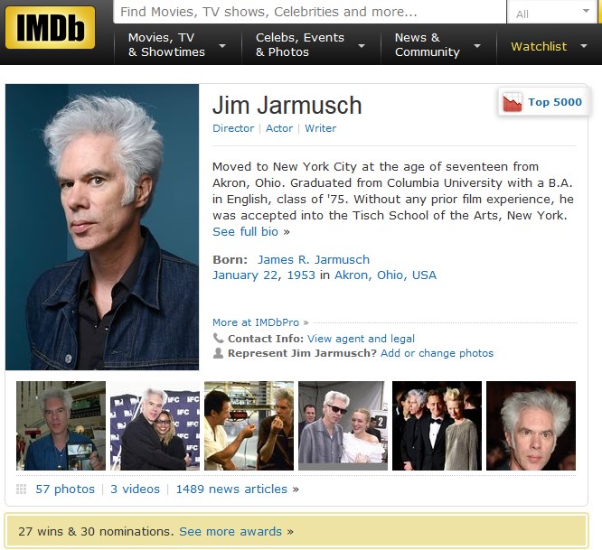 Author page IMDB