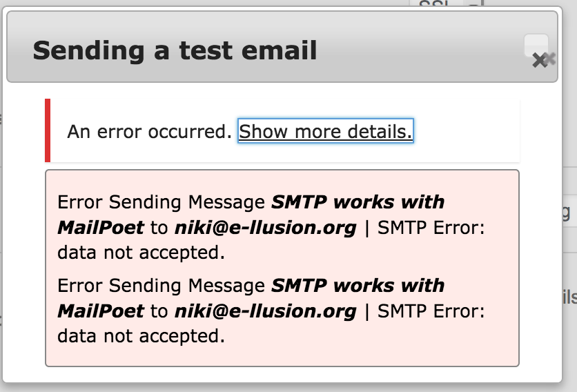 SMTP Test mail problem