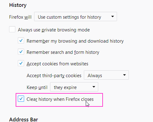 Privacy Remove Cookies Firefox