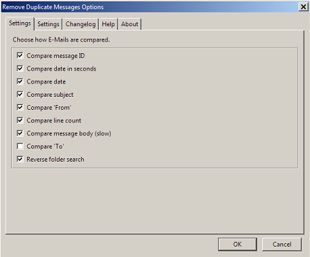 CM02a Remove Duplicate Messages Settings