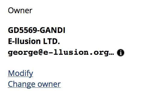 Gandi Owner Domain
