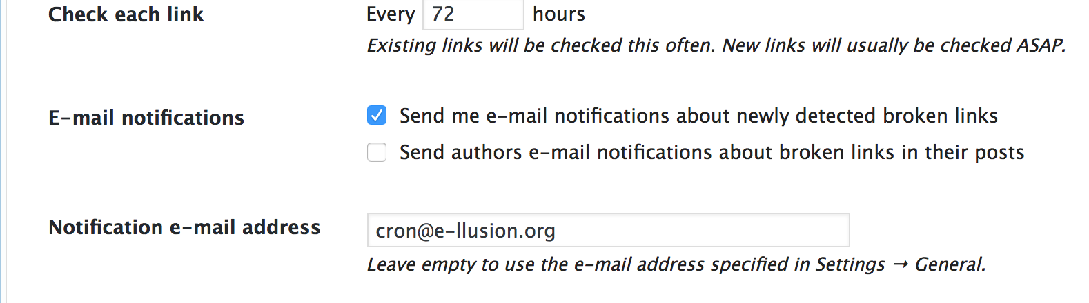 Plugin email address
