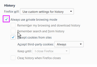 O83 FireFox use Private Browsing