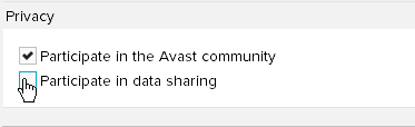 CM53 Avast Remove Data Sharing
