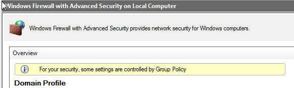 Windows Firewall with Group Settings