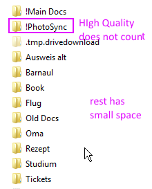 Google drive Folders and Space