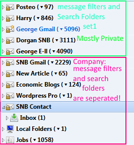 Message Filters Search Folder Seperation