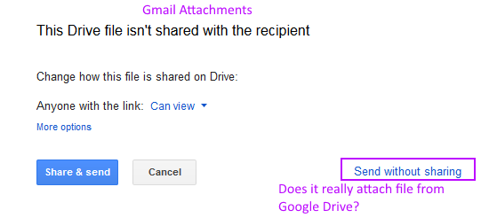 Attachments from Google Drive