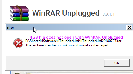 Problem File does not open WinRAR