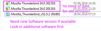 Older Versions in Base Software