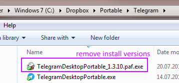 Remove install version PAF