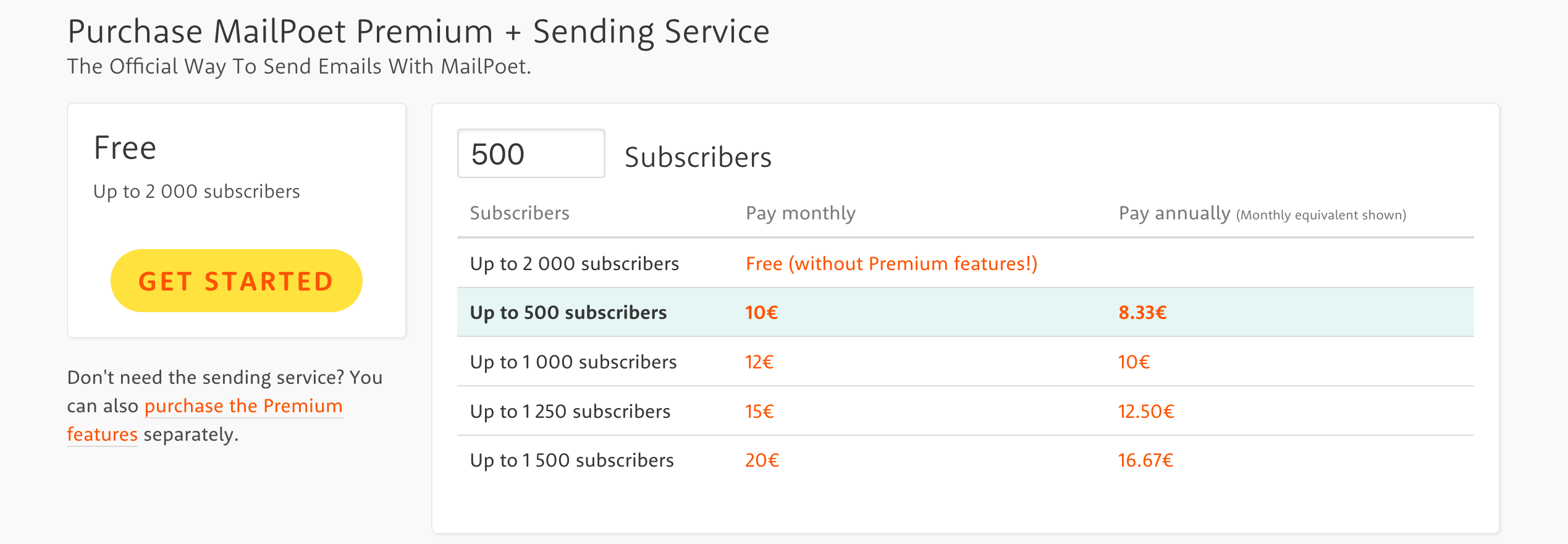 MailPoet Premium and Sending Service