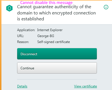 Kaspersky Message Cannot Disable Remotely