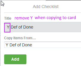 Remove Y on copied Card
