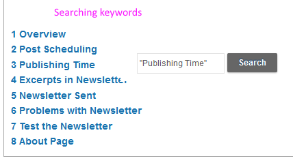 Keywords Chapter Names Search on Blog