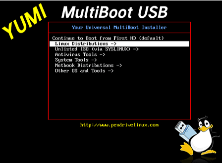 Main Multiboot USB Boot Menu