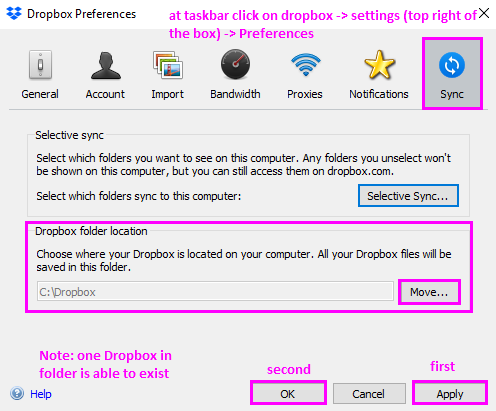 Move Dropbox Folder