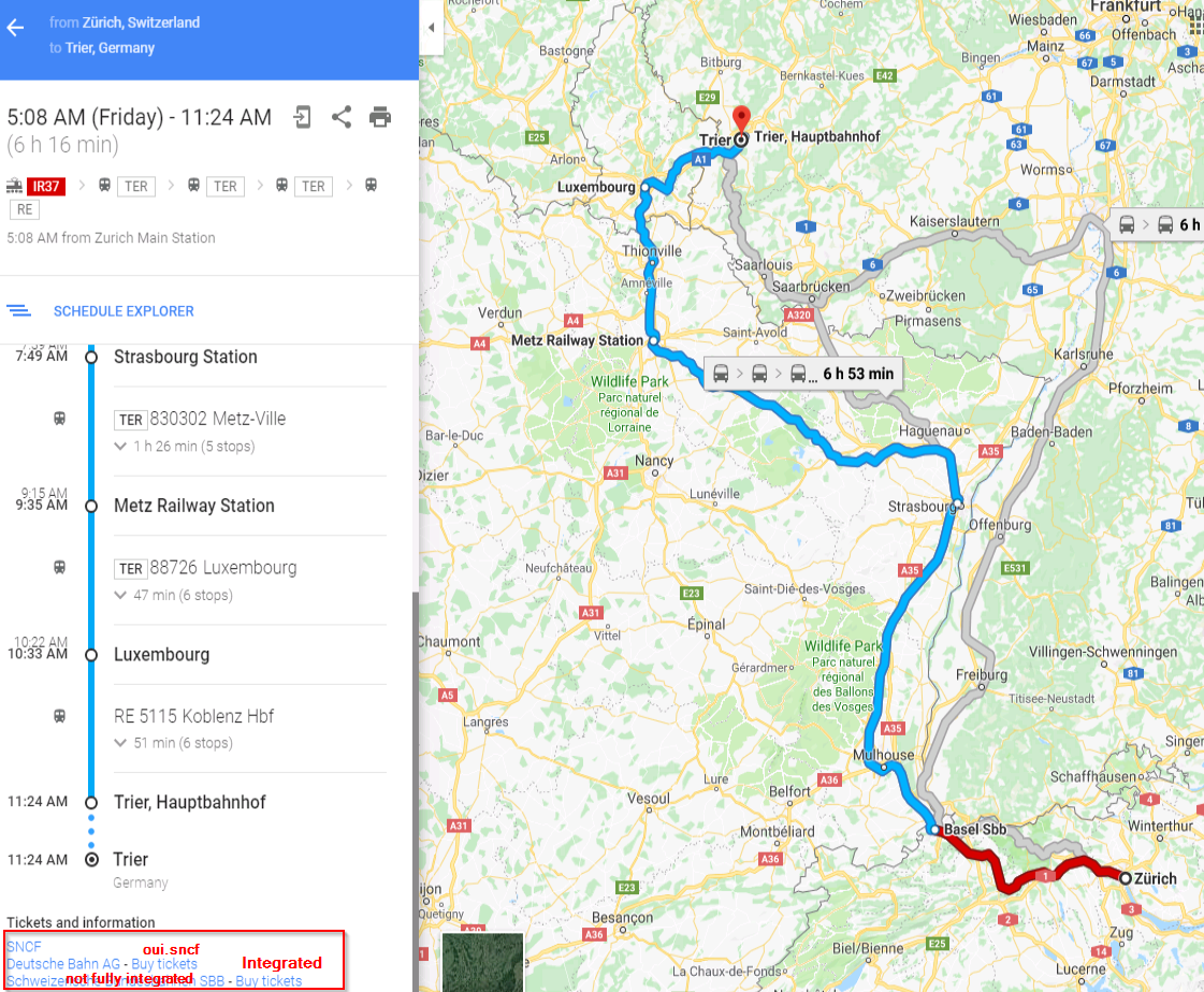 Google Maps ZH-Trier