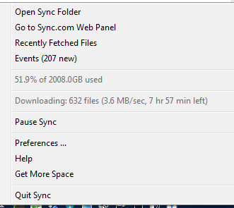 Slow Sync.com Download 3.6M per sec