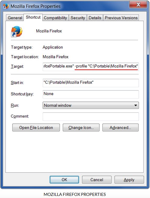 Mozilla Firefox Properties
